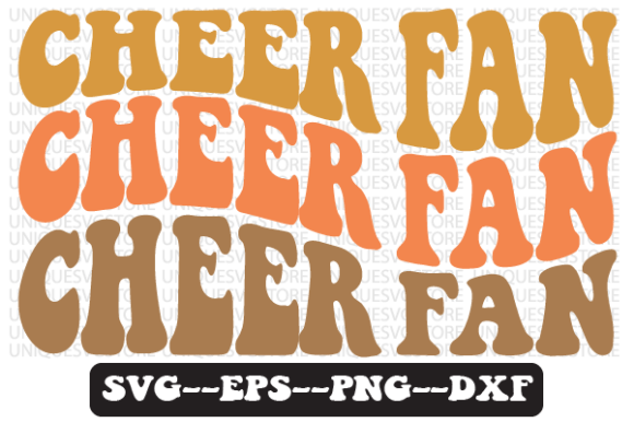 Cheer Fan Wavy Retro Svg Design for Crafts and Graphics