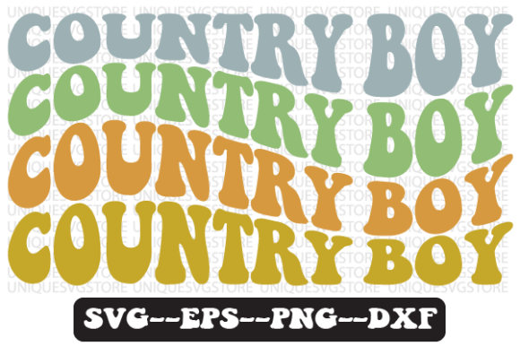 Country Boy Wavy Retro Svg Design: Graphics for Crafts