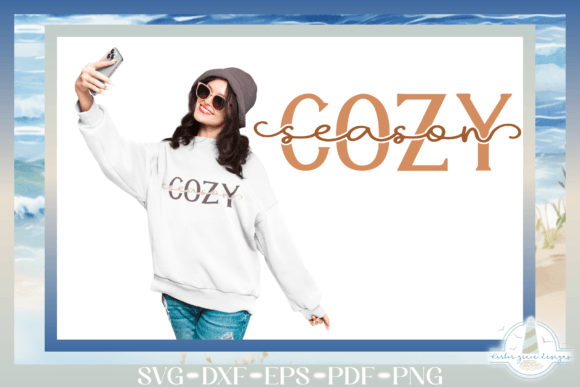 Cozy Season Knockout Text SVG for Graphics and Crafts