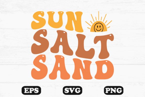 Sun Salt Sand Retro Wavy Svg File Design for Graphics & Crafts